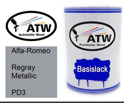 Alfa-Romeo, Regray Metallic, PD3: 500ml Lackdose, von ATW Autoteile West.